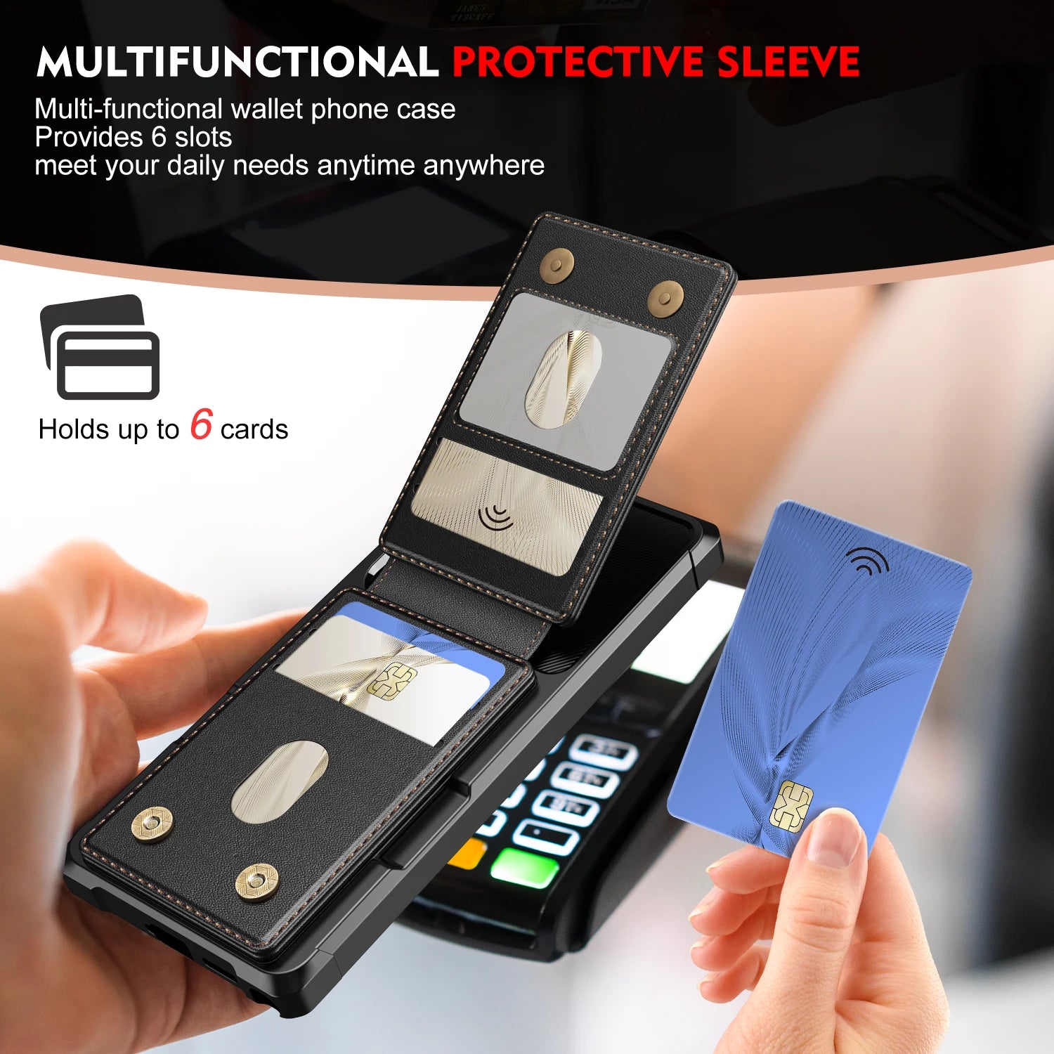 Luxury Leather Magnetic Case with Detachable Card Holder for Samsung Galaxy S24 Series