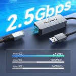 CABLETIME Aluminum USB to 2.5Gbps Ethernet Adapter