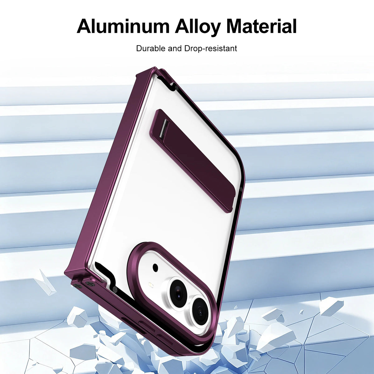 Aluminum Alloy Kickstand Case with Full Hinge Protection for iPhone Duo