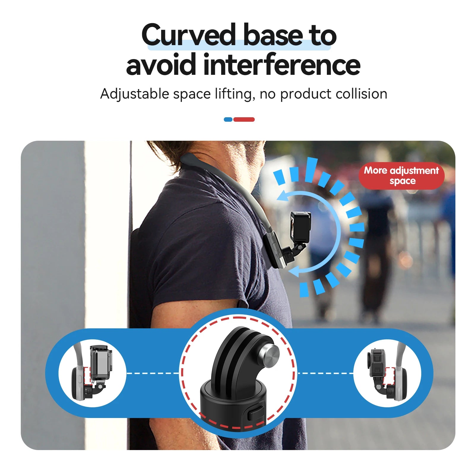 TELESIN Quick Release Silicone Neck Mount with Magnetic Hold for Action Cameras