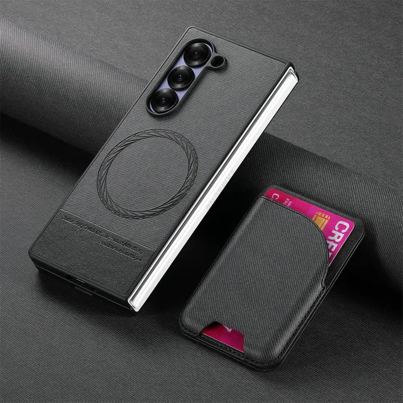 Samsung Galaxy Z Fold 7 Luxury Magnetic Leather Case with Card Holder