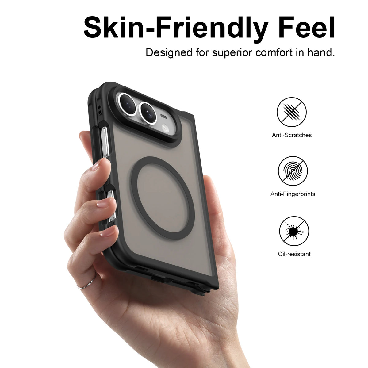 Translucent Frosted MagSafe Case with Raised Camera Protection for iPhone Duo