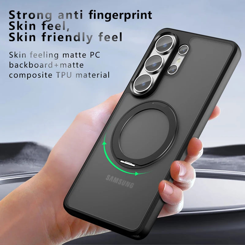 Shockproof Matte Magnetic Case with Ring Holder for Samsung Galaxy S26 Series