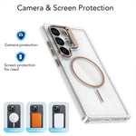 Samsung Galaxy S25 Series Magnetic Clear Case with Lens Stand