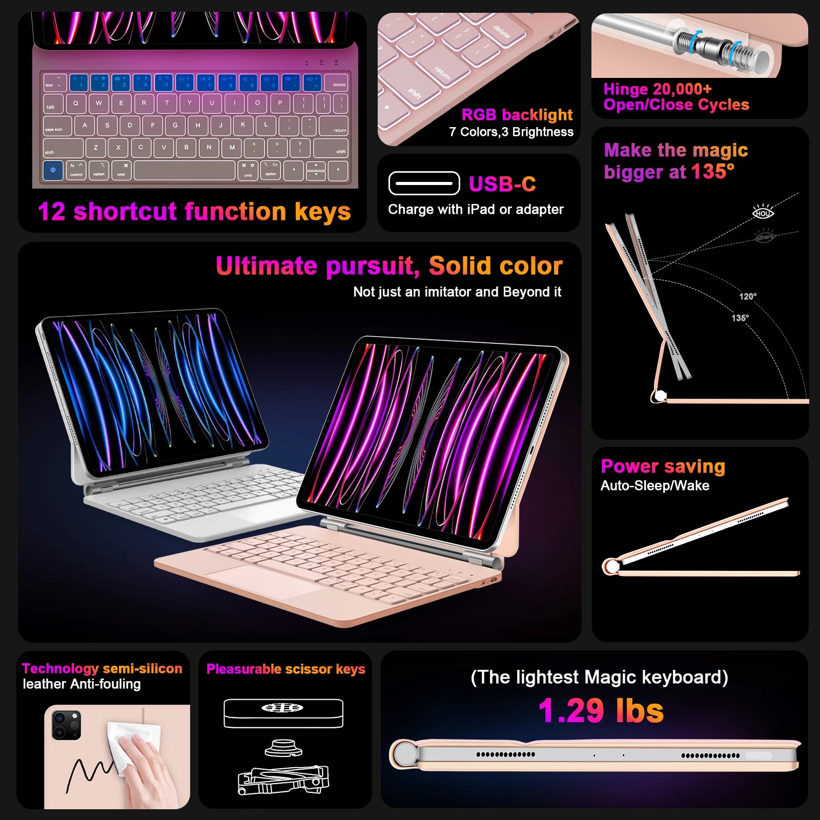 GOOJODOQ Tablet Case with Magic Keyboard for iPad Pro (2024)