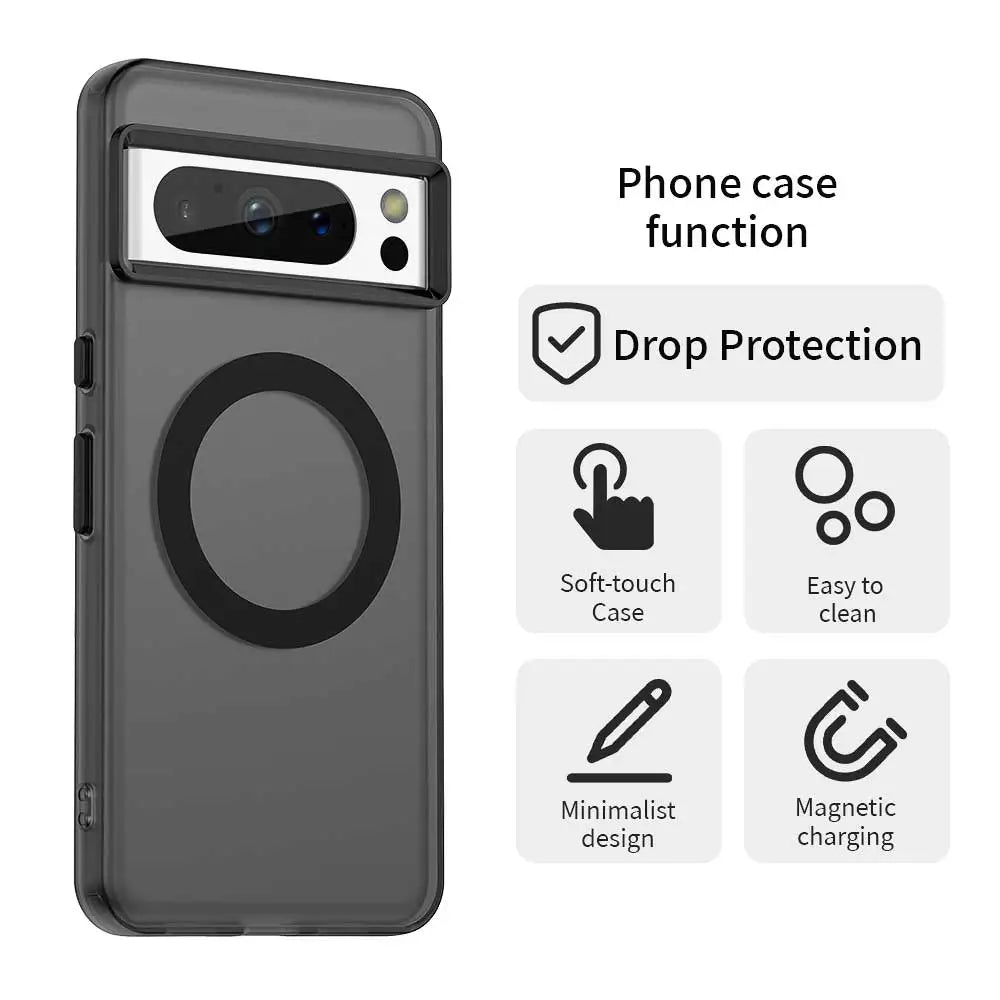 Matte Military-Grade Shockproof Magnetic Case for Google Pixel 9 Series