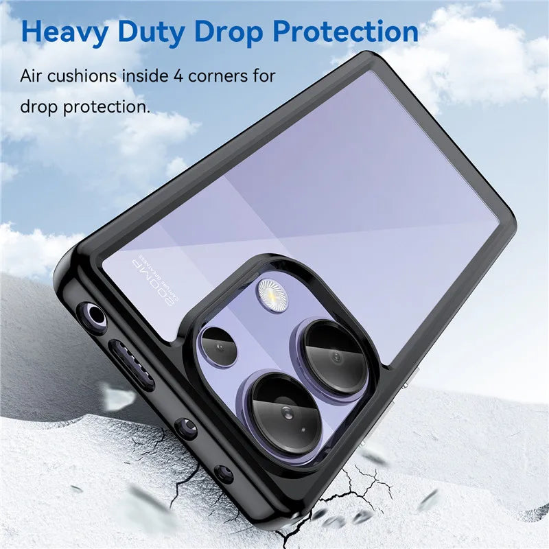 Colorful Soft Edge Silicone Transparent Shockproof Bumper Case Cover for Redmi Note 13 Pro