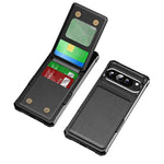 Google Pixel 10 Series Leather Flip Case with Card Holder Stand