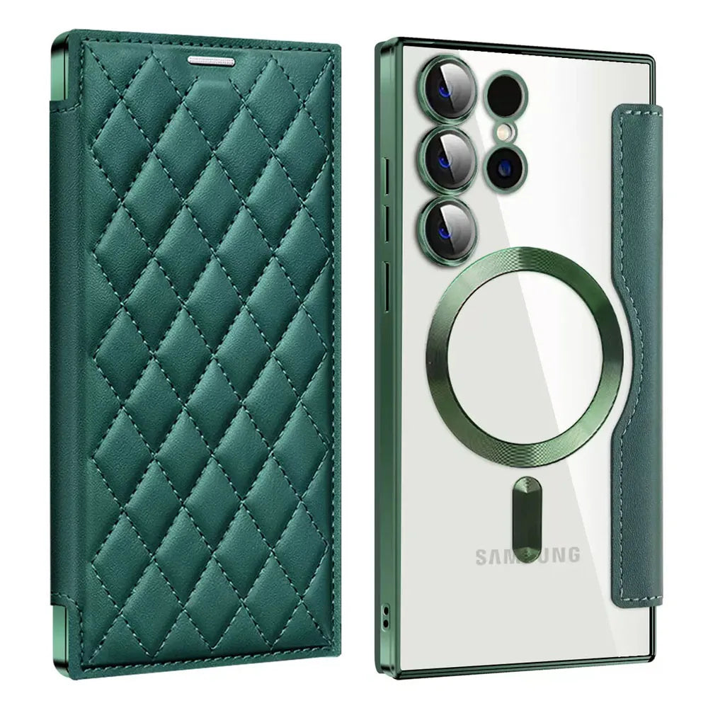 Premium Magnetic Leather Flip Case for Samsung Galaxy S25 Series