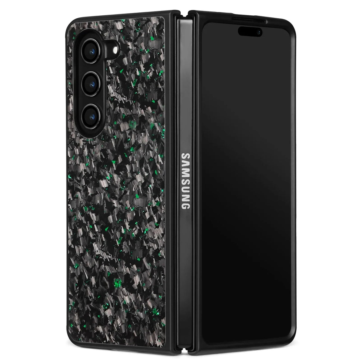 Carbon Fiber Full Coverage Case with Raised Lens Protection Ring for Samsung Galaxy Z Fold 7