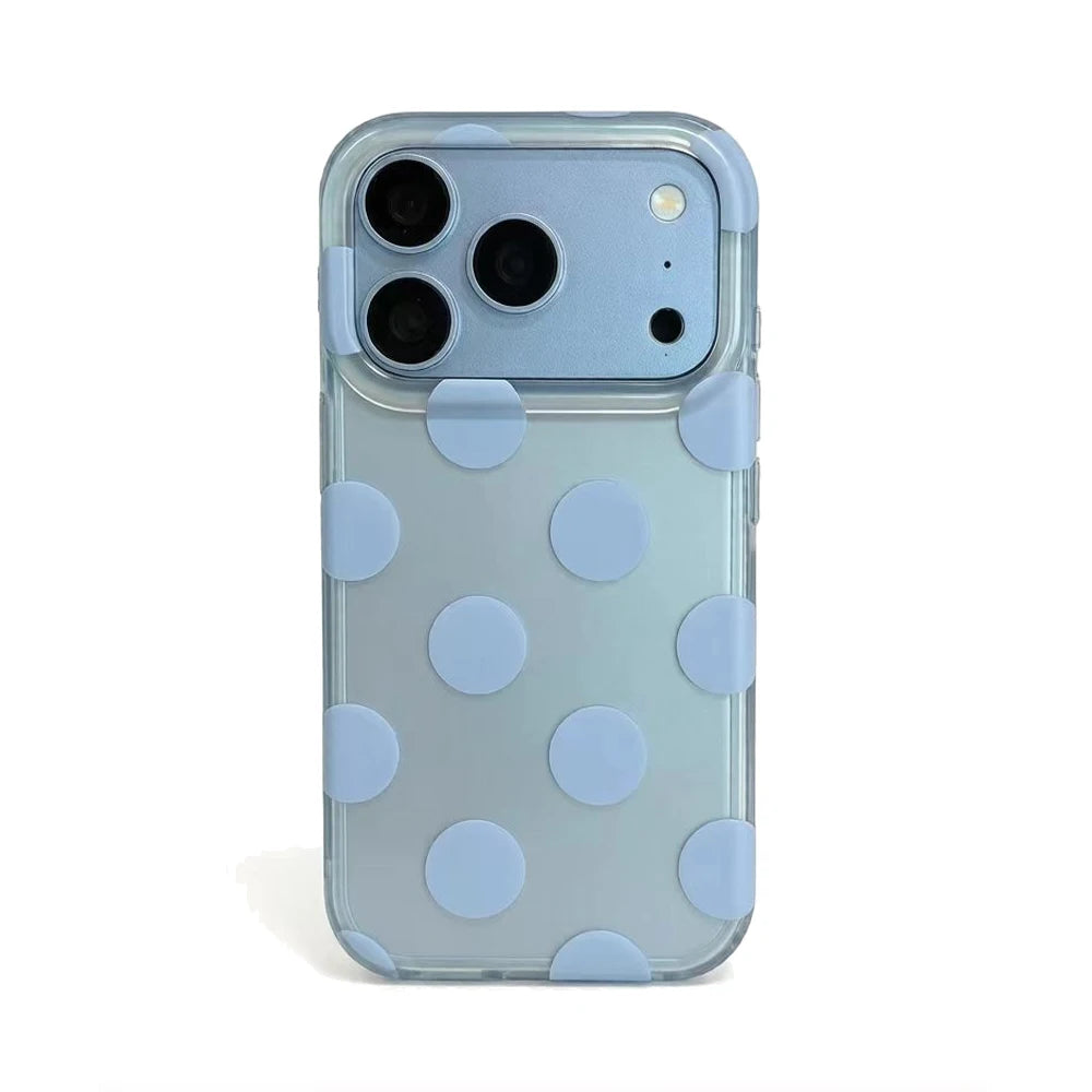 Polka Dot Shockproof TPU Case with Raised Camera Frame for iPhone 18 Series