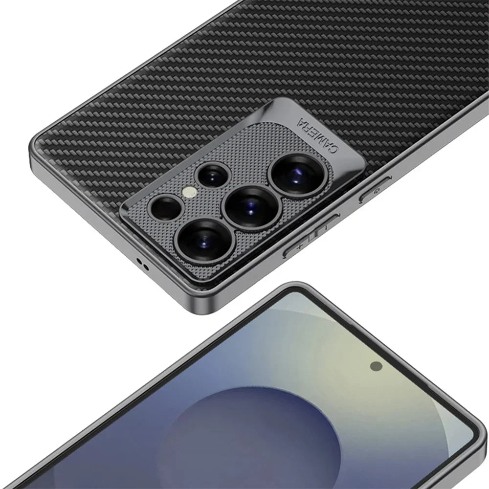 Shockproof Electroplate Leather Phone Case for Samsung Galaxy S25 Ultra