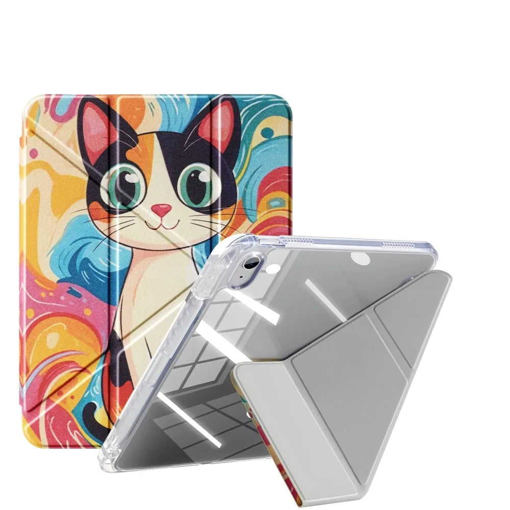 Transparent Auto Wake/Sleep Folio Case with Stylus Slot for iPad Air M3
