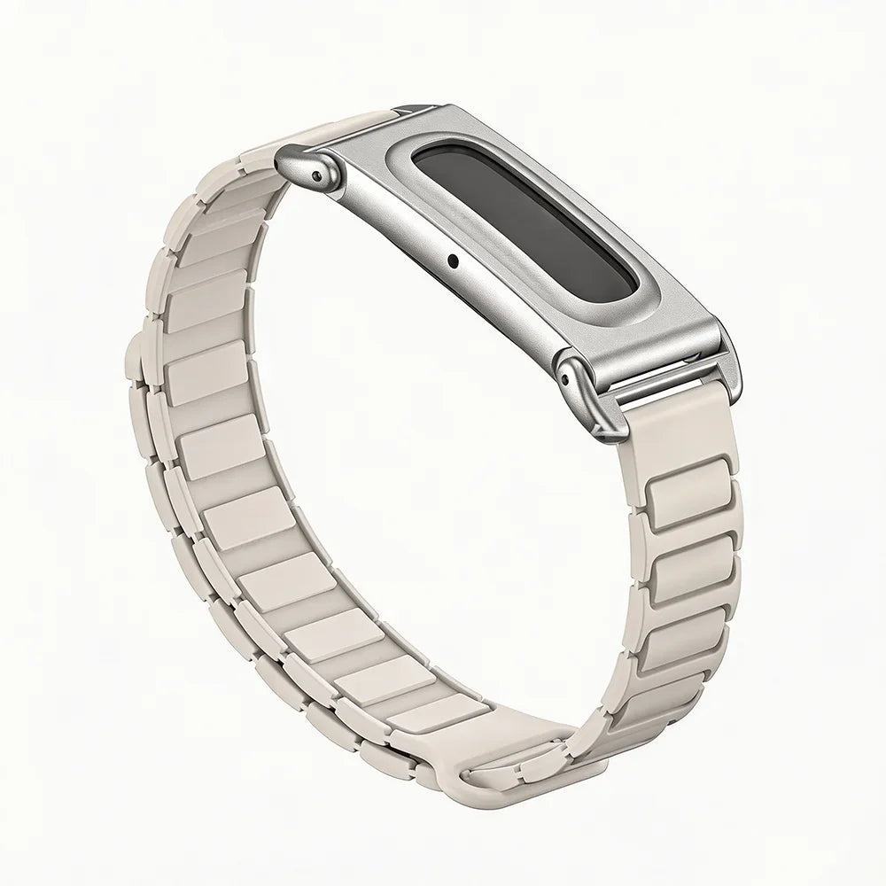 Silicone Magnetic Replacement Strap with Metal Case for Google Fitbit Air
