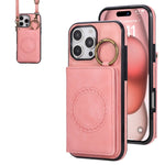 Crossbody Magnetic Leather Wallet Case for iPhone 16 Series