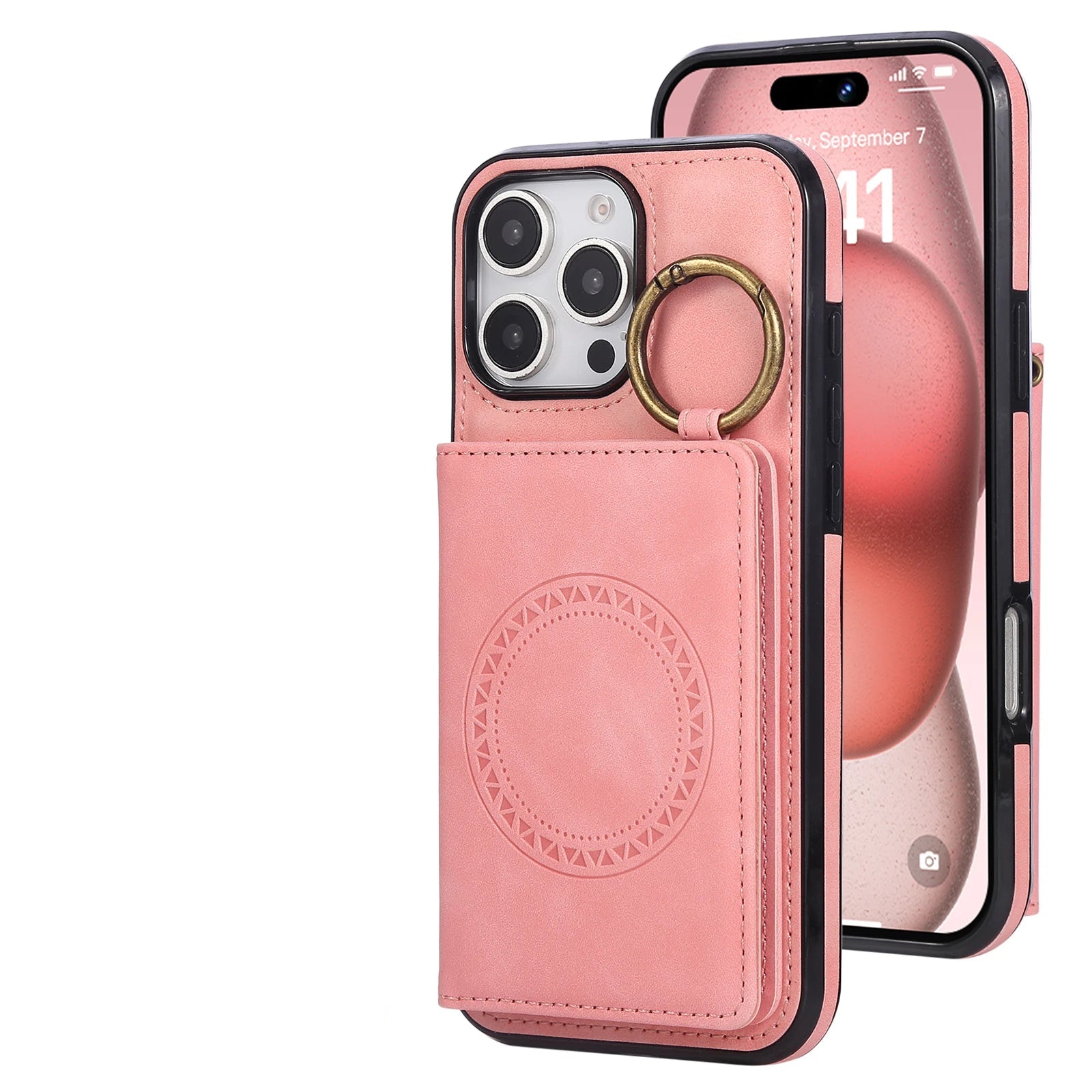 Crossbody Magnetic Leather Wallet Case for iPhone 15 Series