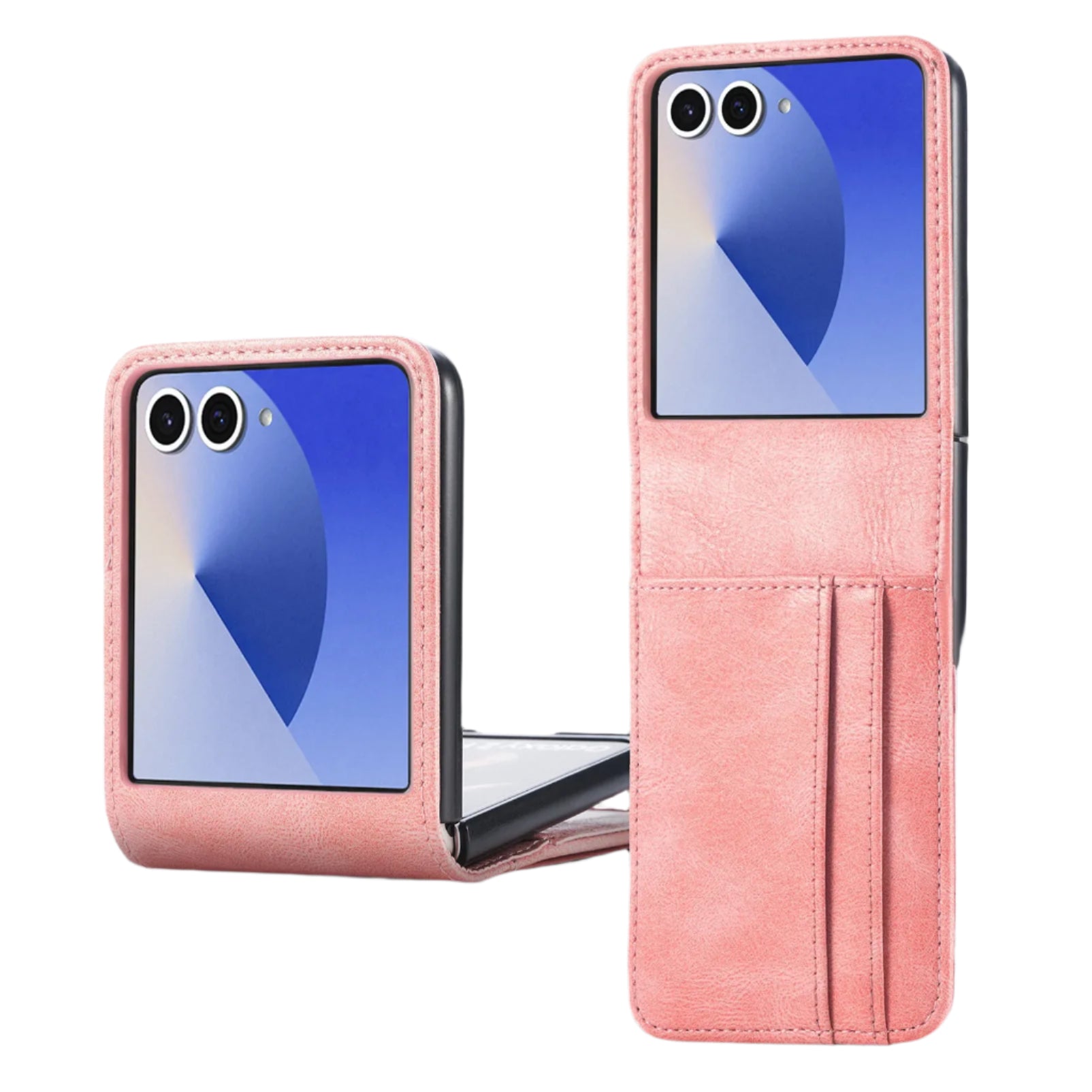 Samsung Galaxy Z Flip 7 PU Leather Protective Case with Built-in Card Holder