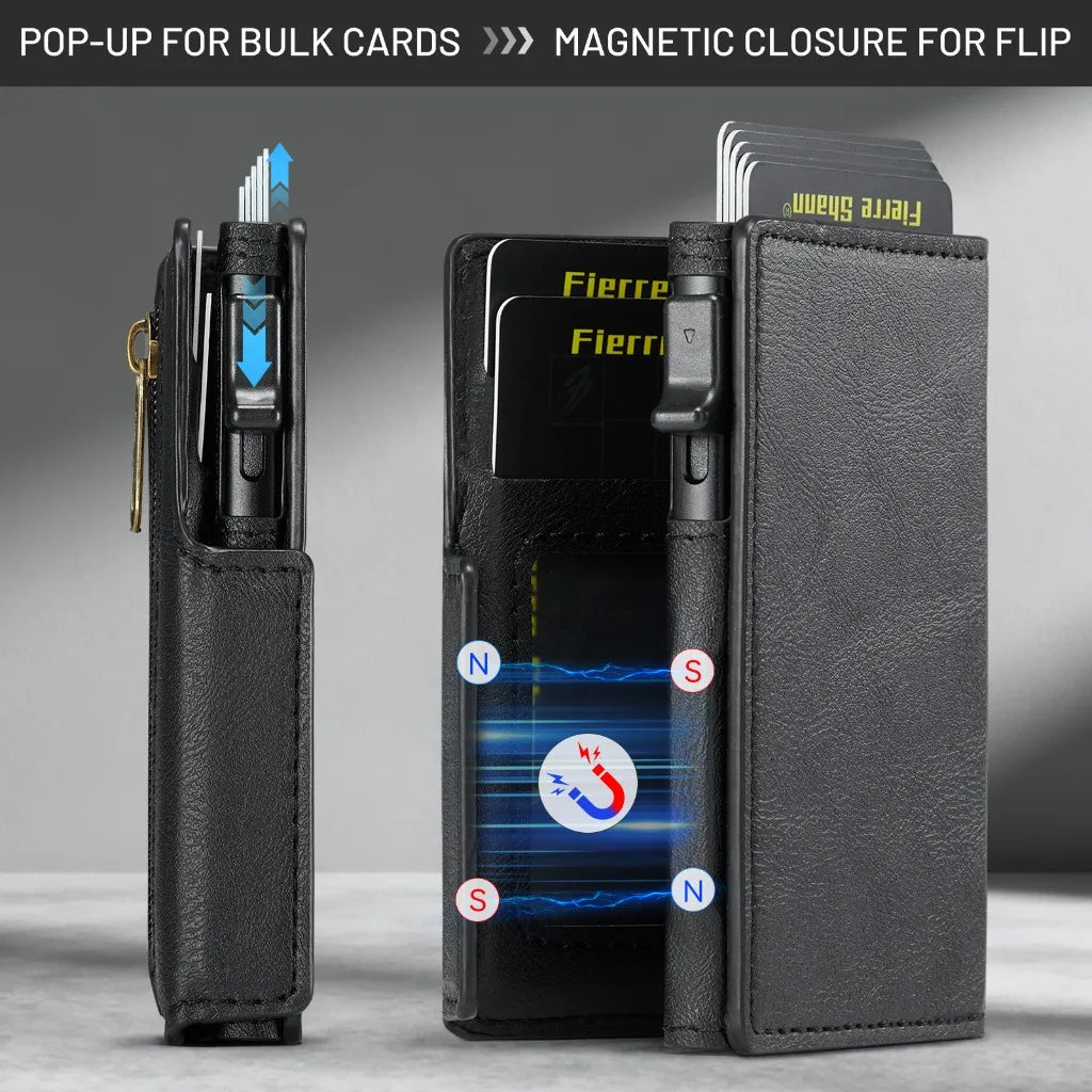 Magnetic Pop-Up Card Wallet With RFID Blocking