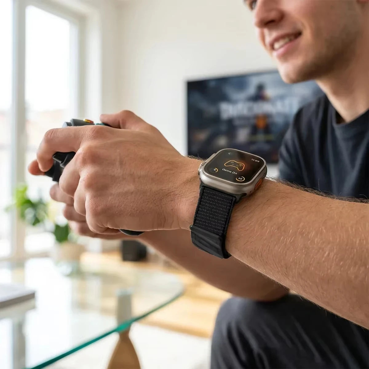 Quilted Nylon Velcro Watch Band for Apple Watch