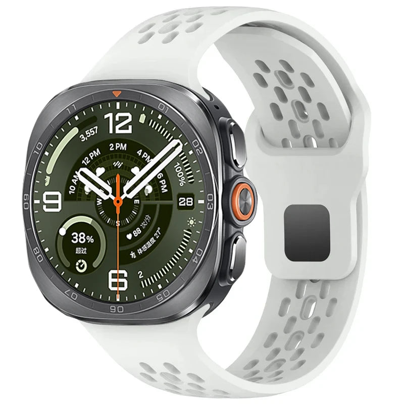 Perforated Silicone Sport Band with Quick-Release Connector for Samsung Galaxy Watch Ultra 2