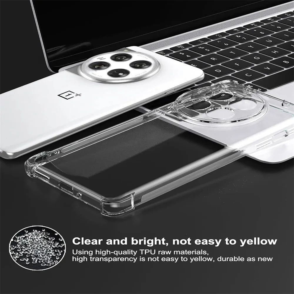 Clear Shock-Absorbing Silicone Bumper Case for OnePlus 12