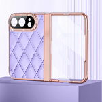 Quilted Leather Hinge Protection Case with Full-Perimeter Metal Frame for iPhone Duo