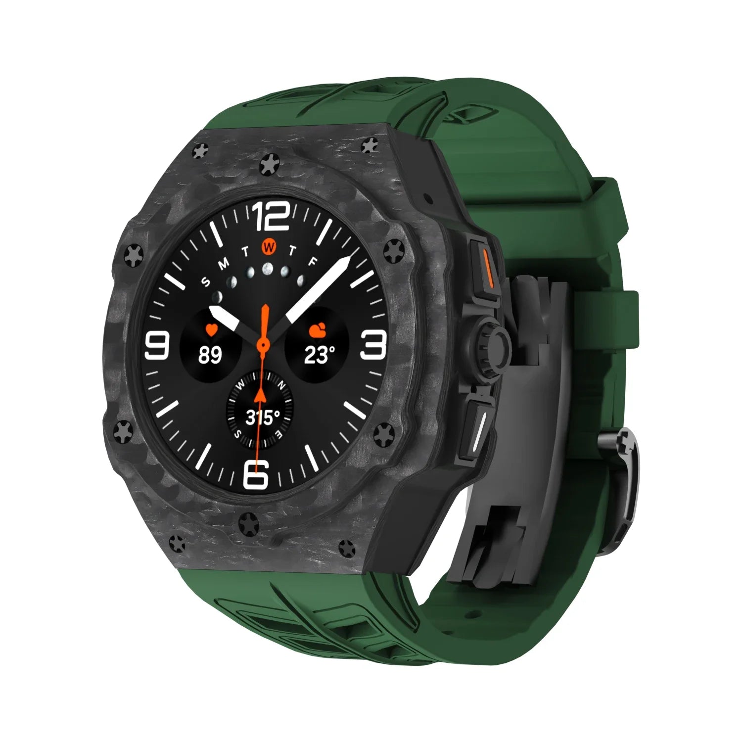 Luxury Carbon Fiber Case & Rubber Strap for Samsung Galaxy Watch Ultra