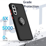 Shockproof Armor Matte Magnetic Case with Ring Stand for Samsung Galaxy A36