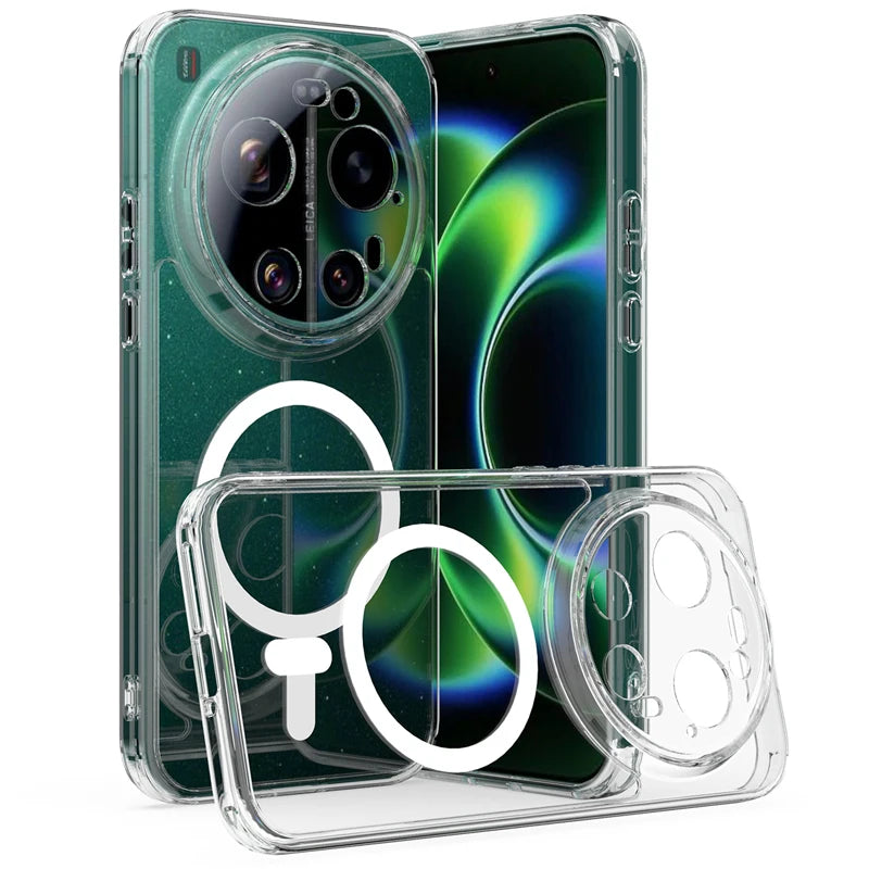 Transparent Shockproof Case with Magnetic Ring Attachment System for Xiaomi 17 Ultra