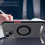Slim Shockproof Translucent Matte Magnetic Phone Case with Kickstand for iPhone 15 Series