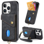 Shockproof Leather Wallet Case with Kickstand & Card Holder for iPhone 15 Series