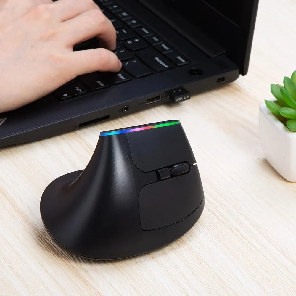 Delux M618C Wireless Ergonomic Vertical Gaming Mouse