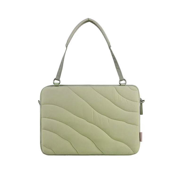 Washed Cotton Laptop Sleeve with Shoulder Strap