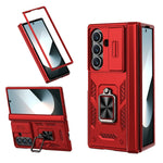 Rugged Armor Case with Sliding Camera Cover and Ring Stand for Samsung Galaxy Z Fold 8 Ultra