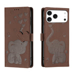 Cartoon Elephant Leather Flip Case with Card Pocket for iPhone 17 Series
