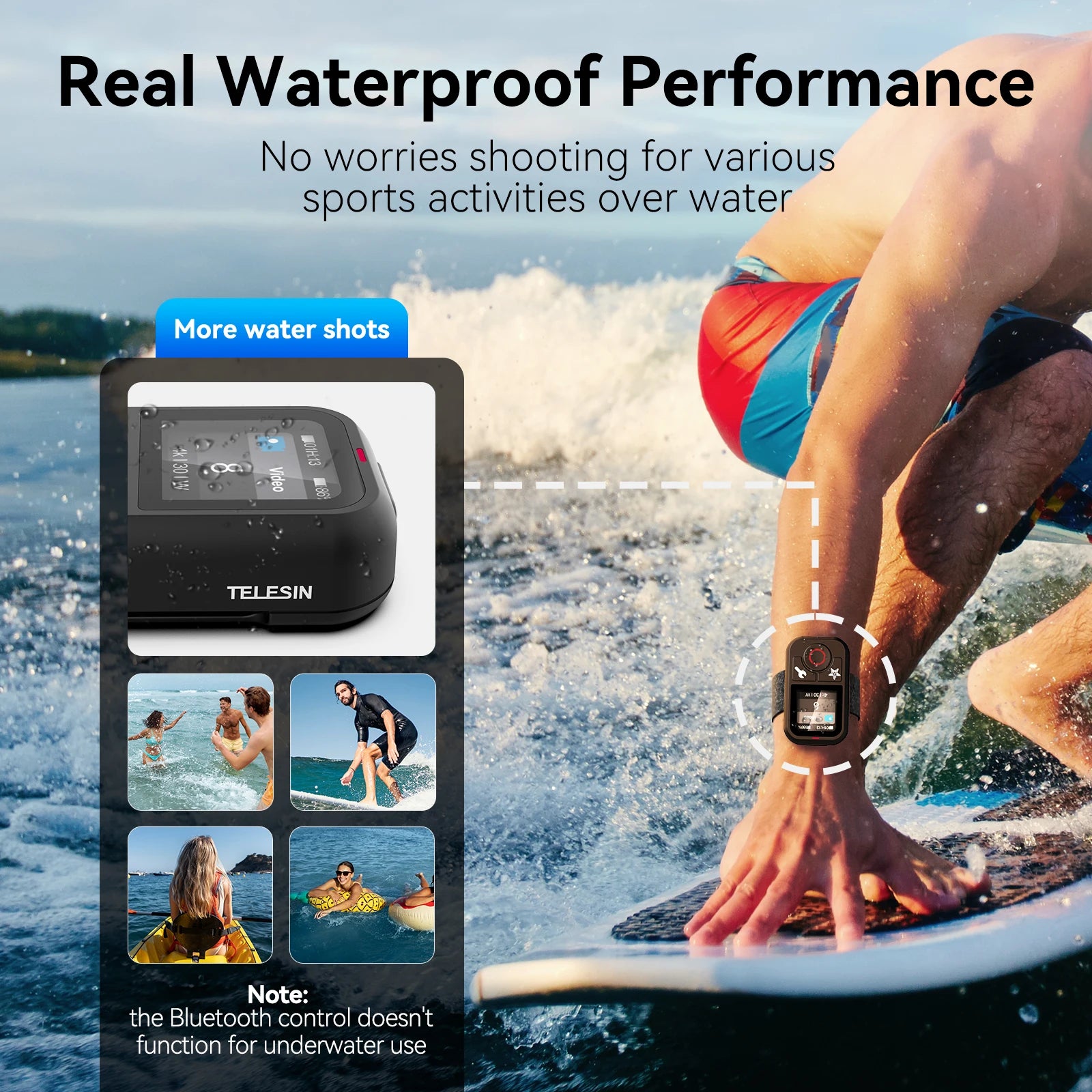 TELESIN Waterproof Bluetooth Remote Control for GoPro Hero 13