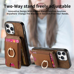 iPhone 16 Series PU Leather Case with MagSafe Support and Removable Card Holder