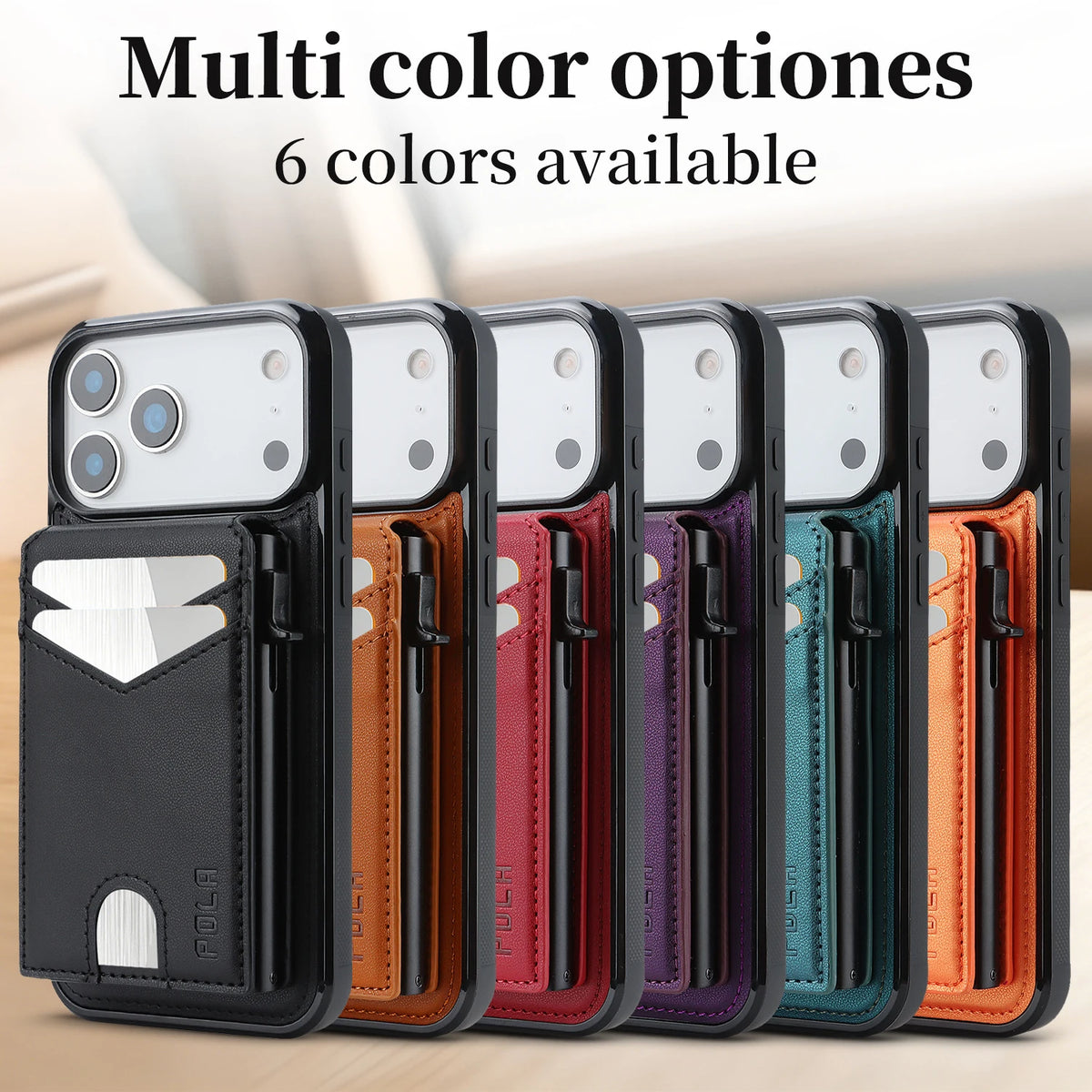 Shockproof Leather MagSafe Case with Detachable Wallet Pouch for iPhone 18 Series