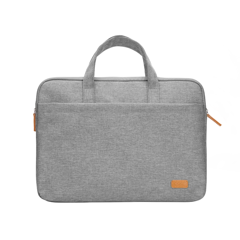 Gray Laptop Briefcase with Soft Fleece Lining