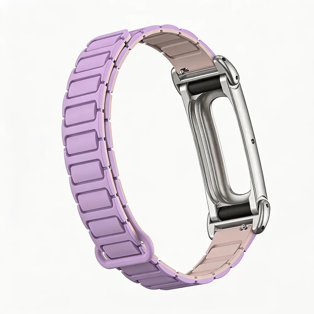 Silicone Magnetic Replacement Strap with Metal Case for Google Fitbit Air