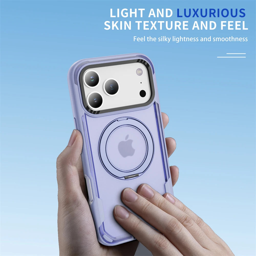 Shockproof Luxury Matte MagSafe Case with Ring Holder for iPhone 17 Series