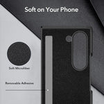 Samsung Galaxy Z Fold 6 Luxury Leather Phone Case with Wrist Strap & Tempered Glass Film
