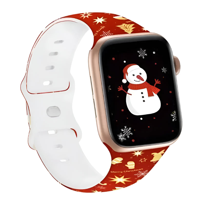 Christmas Printed Silicone Strap for Apple Watch