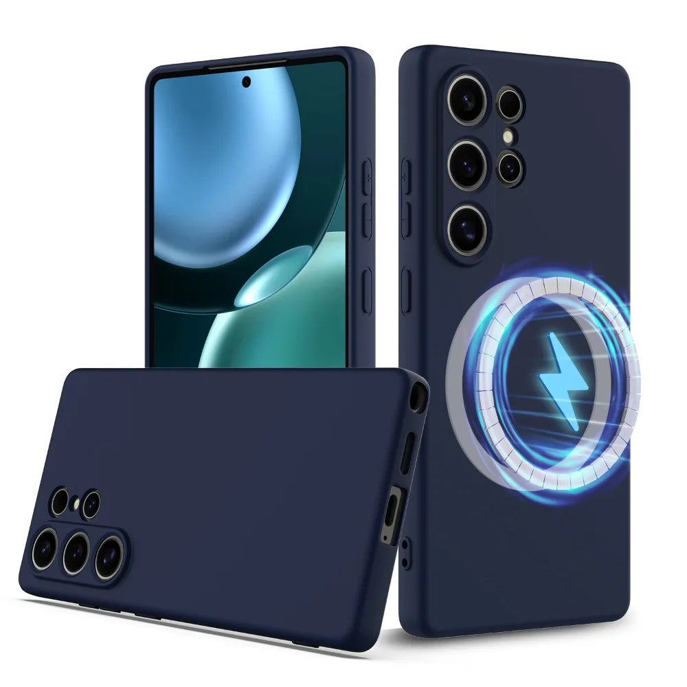 Magnetic Protective Silicone Cover for Samsung Galaxy S24 Series