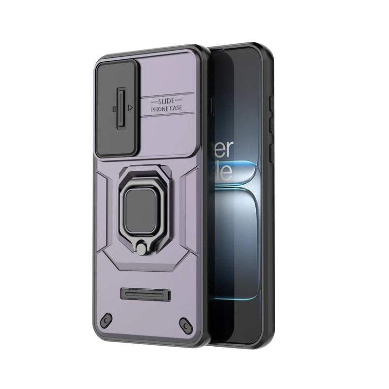 Military-Grade Armor Case with Slide Camera Cover and Kickstand for OnePlus Nord 5