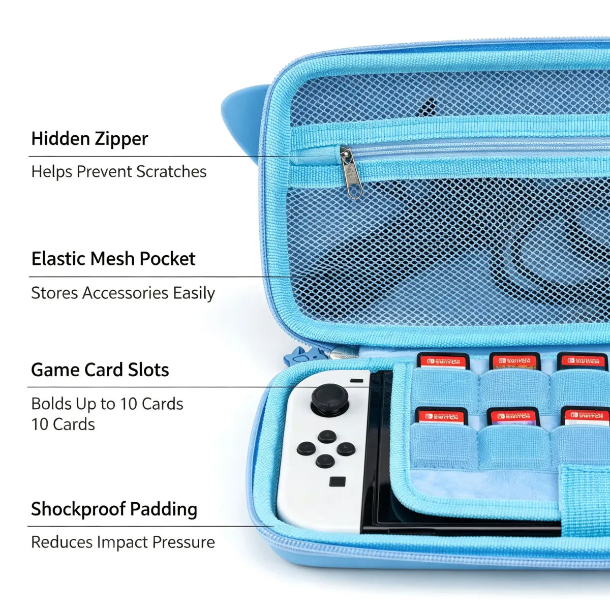 Shockproof Nintendo Switch 2 Shark Carrying Case