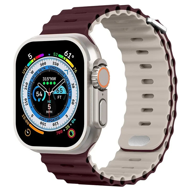 Soft-Touch Ocean Silicone Sport Band for Apple Watch
