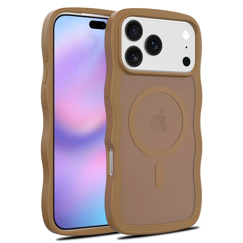 Stylish Curly Wave Matte MagSafe Case for iPhone 17 Series