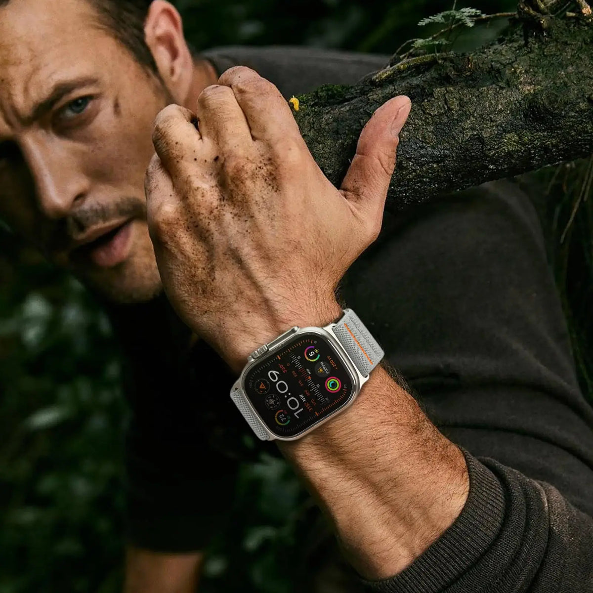 Woven Nylon Loop Closure Band with Shaped Buckle for Apple Watch