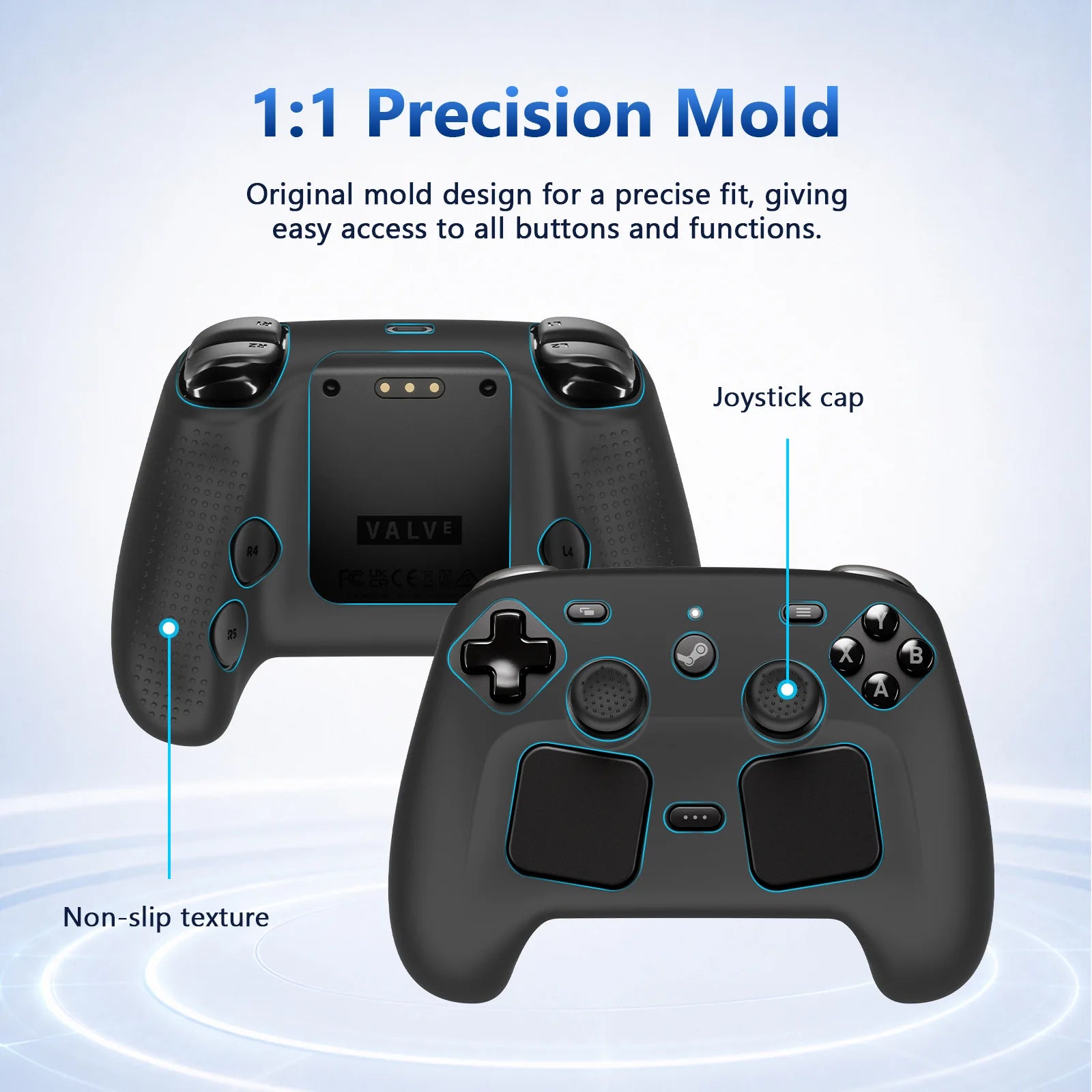 Silicone Controller Cover with Thumb Grips for Steam Controller 2